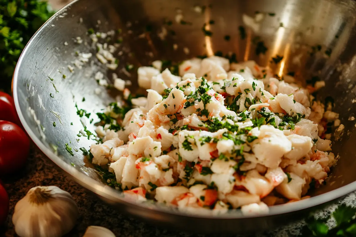 Crab mixture preparation