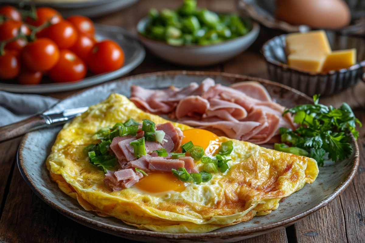 Appalachian omelette with traditional ingredients