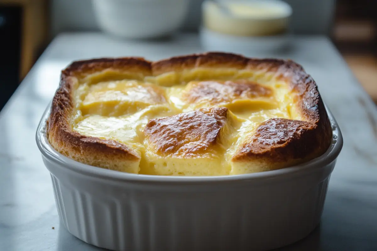 Brioche soaking in French toast mix