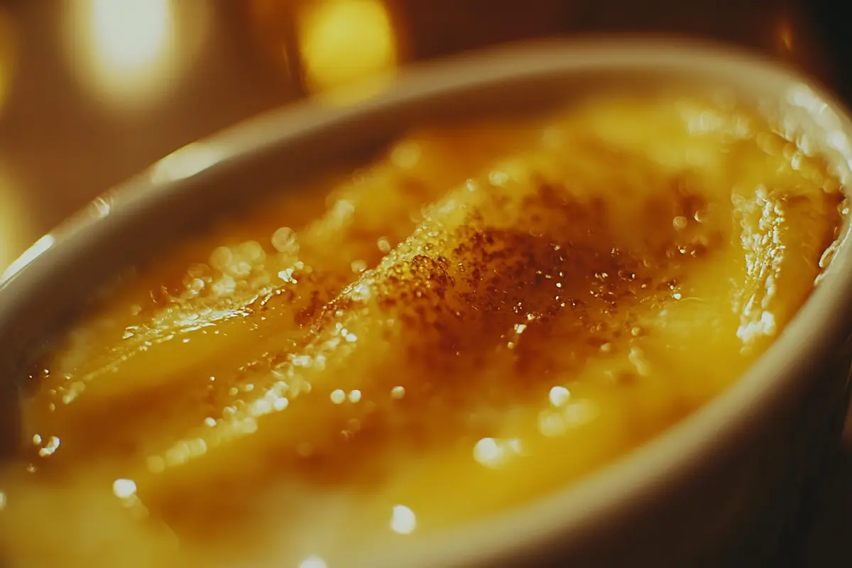 Classic crème brûlée with caramelized top