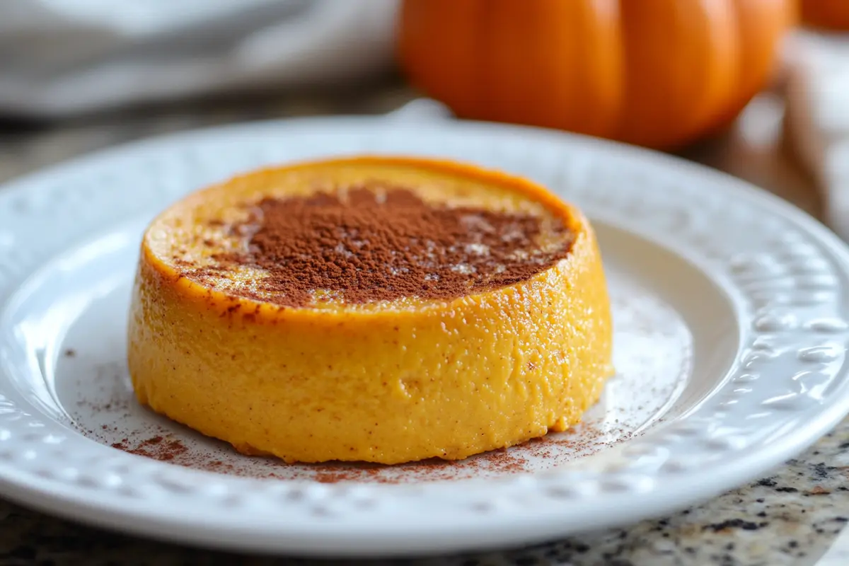 Egg-free pumpkin dessert on granite counter