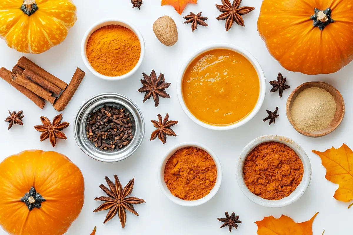 Pumpkin bread spices and ingredients