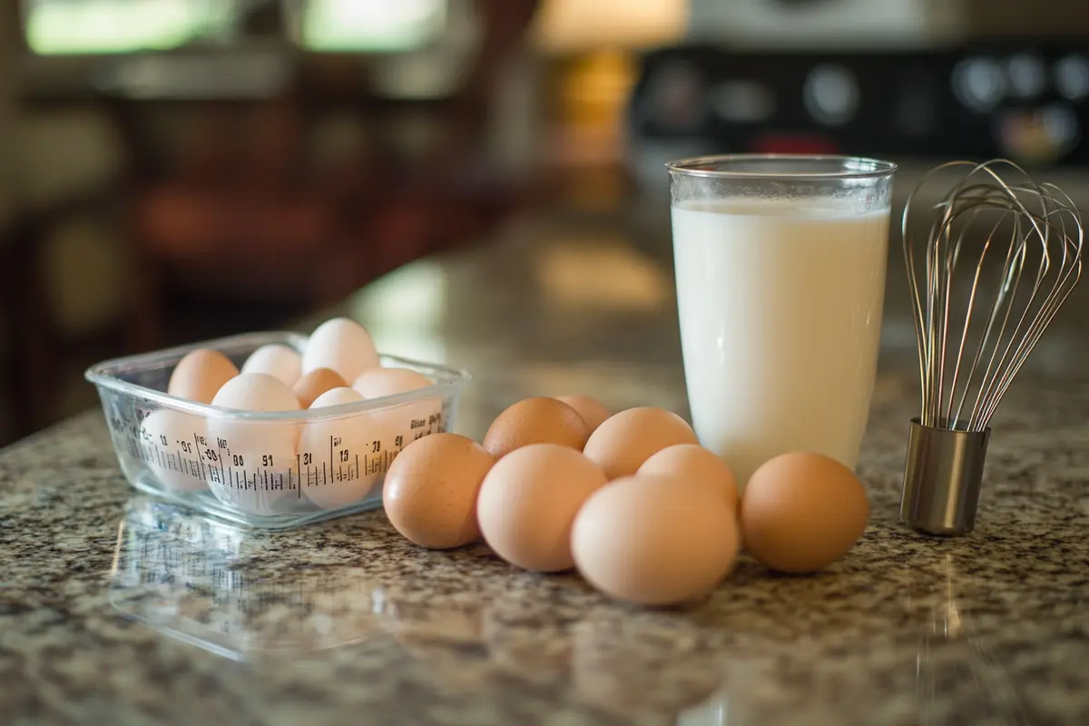 Milk and eggs for French toast prep