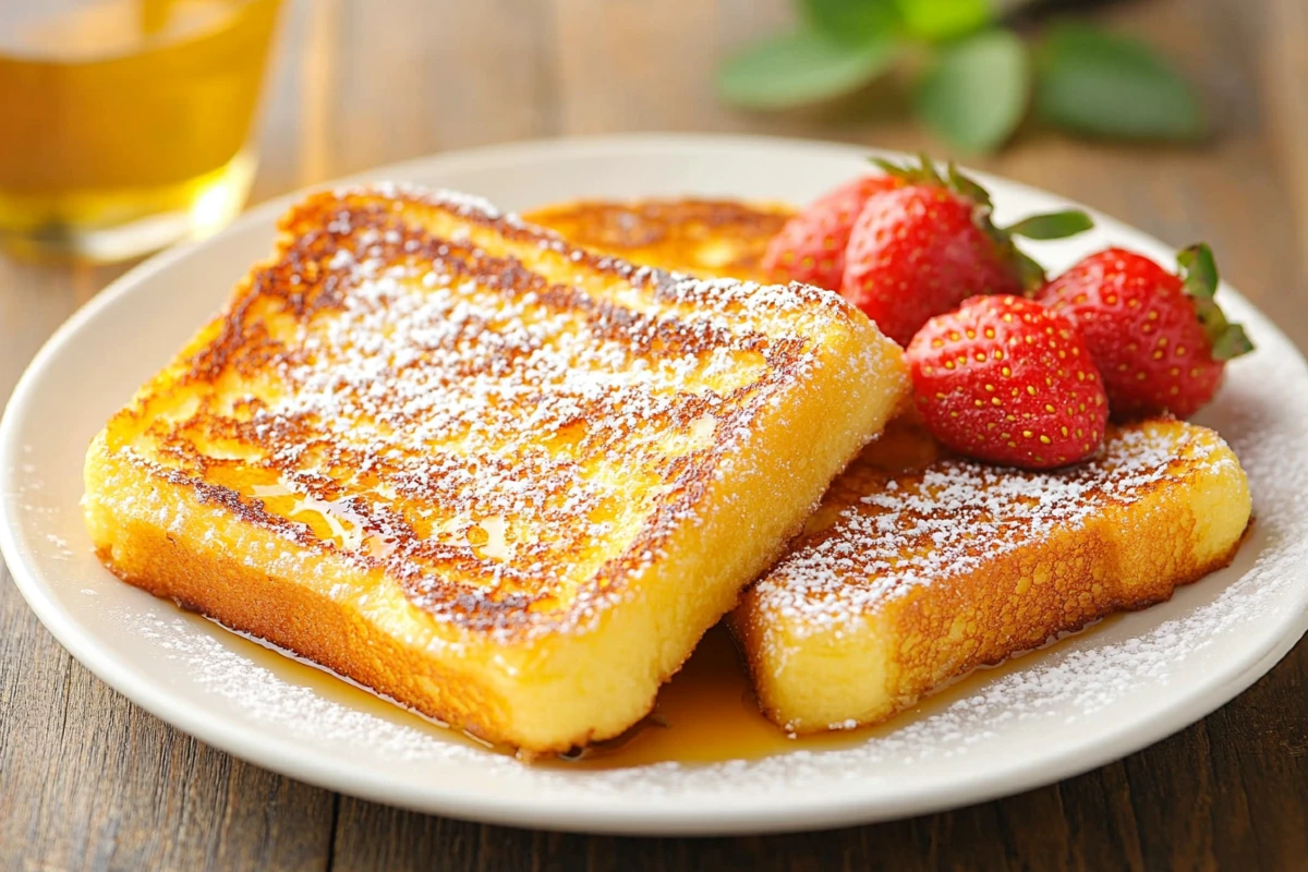 French toast with toppings and sides