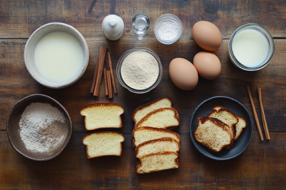 French toast ingredients setup